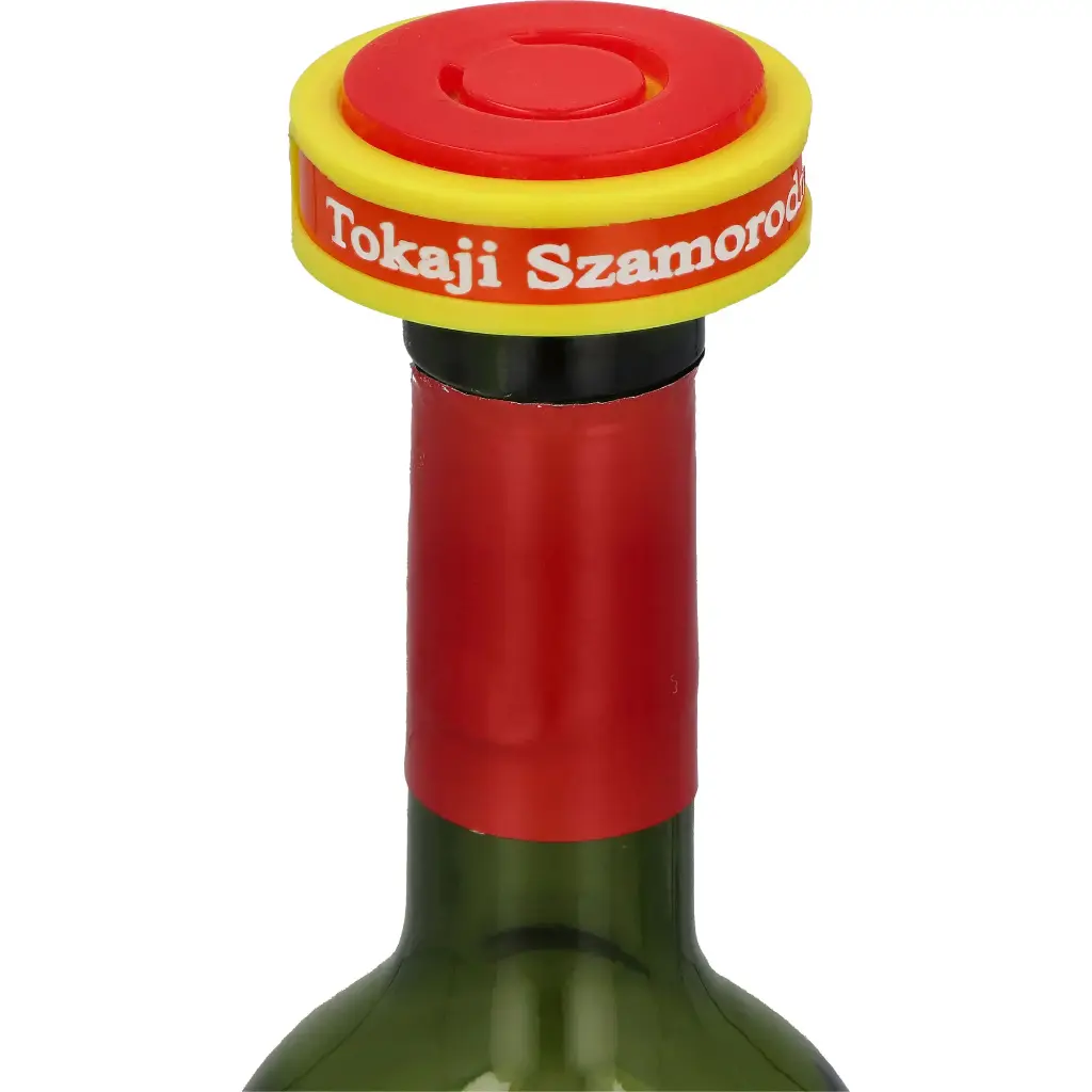 [C3P-Y-r] Egyedi Vákuumzár Borosüvegekhez - Egyedi Ajándék Férfiaknak (Sárga + Piros szelep)